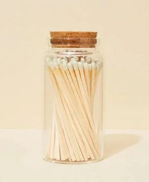 Large Cream Tip 4inch Wooden Matches with Jar (80 Count)