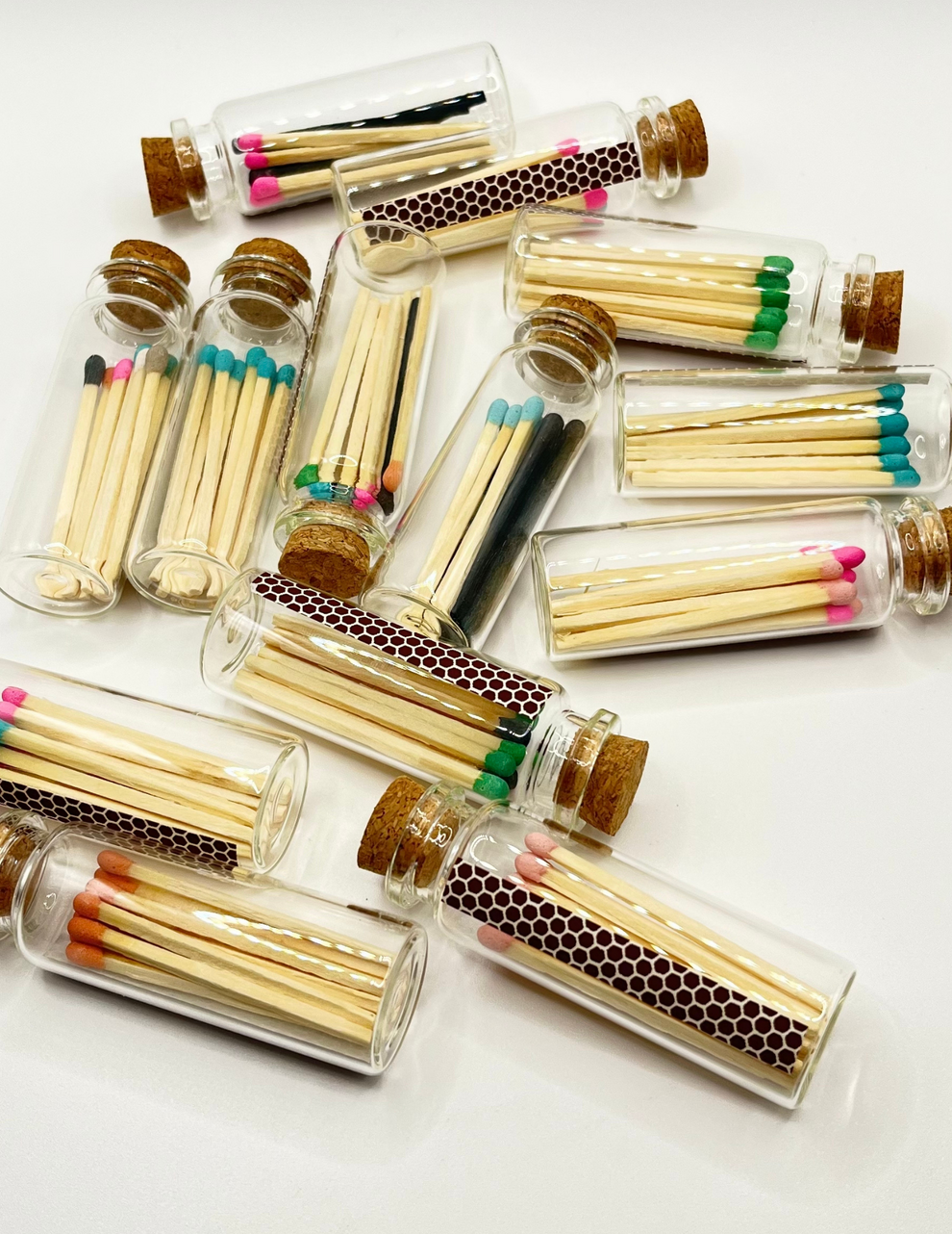 Match Jars with Striker Paper Colorful Matches Hily Candles